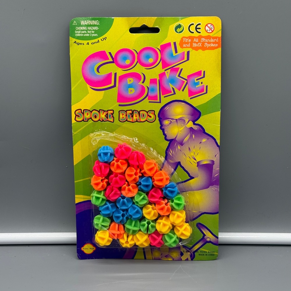 Vintage Cool Bike Spoke Beads Neon Multicolor Retro BMX Bicycle Accessory 2001